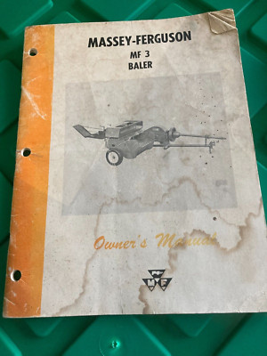 Vintage 1962 Massey Ferguson No. 3 Hay Straw Baler Owner's Manual