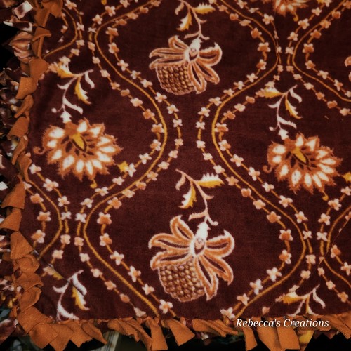 Baroque Revival Geometric Print Handmade Tie Blanket Oversize Throw 50"X 60" - Picture 2 of 7