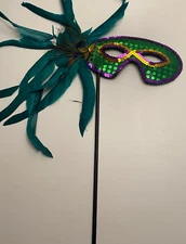 Fun Express Mardi Gras Costume Sequined Green Mask