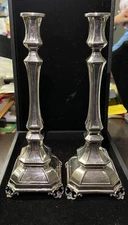 Pair Of Bandini Shabbat Sterling Silver Weighted Candlesticks