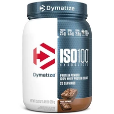 	Dymatize ISO100 Whey Protein Isolate Fudge Brownie 25g Protein 20 Serv Glute...