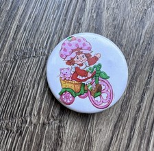 Vintage Strawberry Shortcake Enamel Pin • Adorable Tricycle w/ Cat • Licensed   