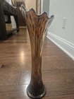 Fenton Carnival Glass Swung Vase 15 inches tall; Iridescent!