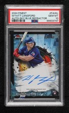 2024 Topps Finest Sky Blue Refractor /150 Wyatt Langford PSA 10 GEM MT Auto tw0