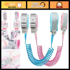 2 Pack Anti-Lost Toddler Wrist Link Leash 8.2ft Child Safety Key Lock Pink Blue