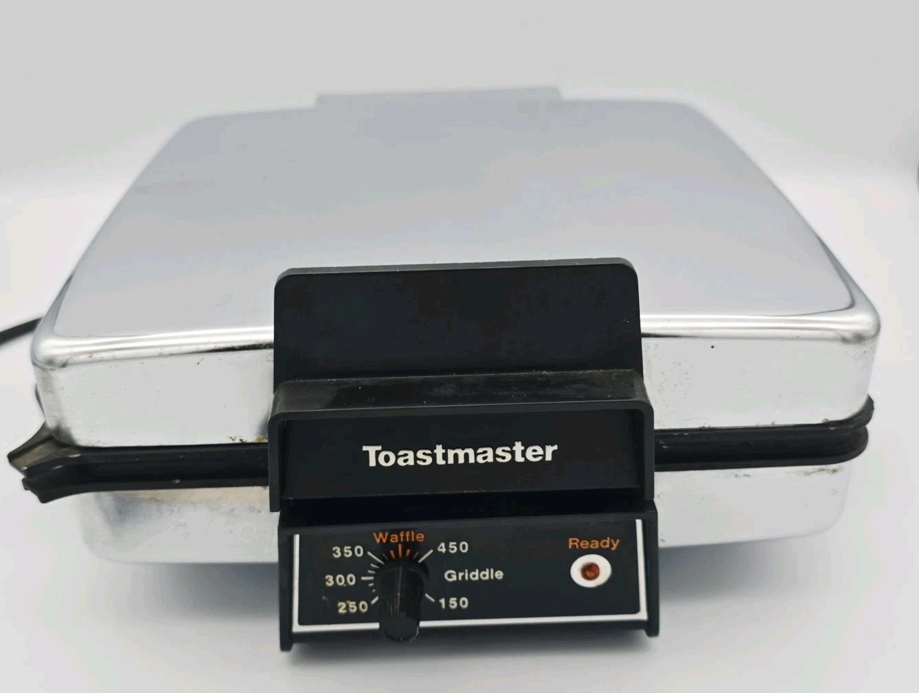 Vtg MCM Toastmaster 270B Chrome Waffle Iron Double Griddle Non-Stick Tested!