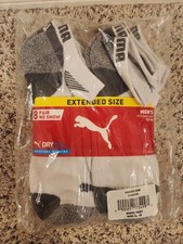 PUMA Men's No Show Sock, COOL CELL 8-pair Extended Size 12-16