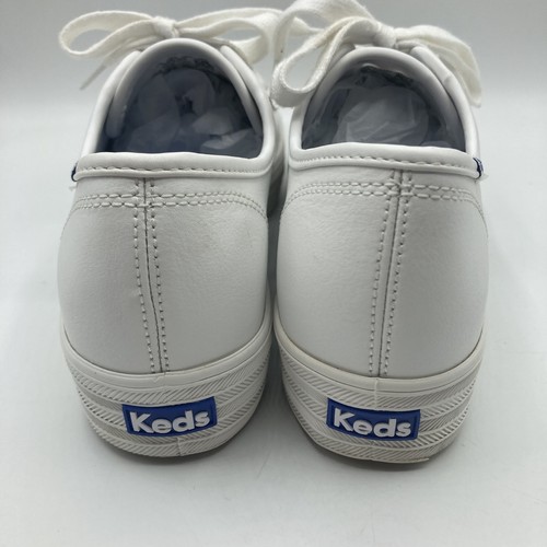 Keds Women Size 9.5 Triple Kick White Leather Lace-Up Platform Sneakers Shoes - Picture 4 of 12