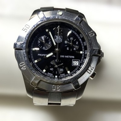 Tag Heuer Cn1110 Analog Quartz Men Rare Exclusive Black Dial Chronograph Men Wri