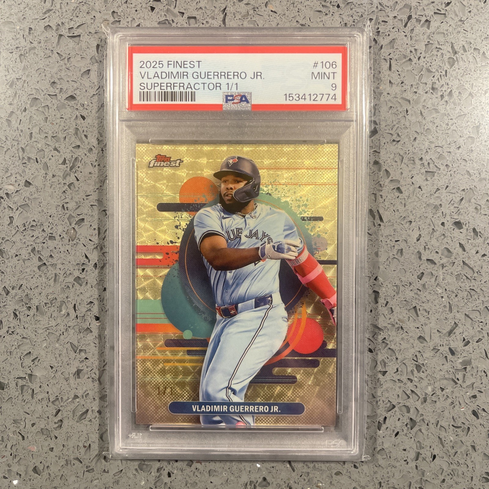 2025 Topps Finest Uncommon Vladimir Guerrero Jr Superfractor PSA 9