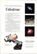 Celestron Vintage 1974 Print Ad Compact-Portable Telescope SciAmerican
