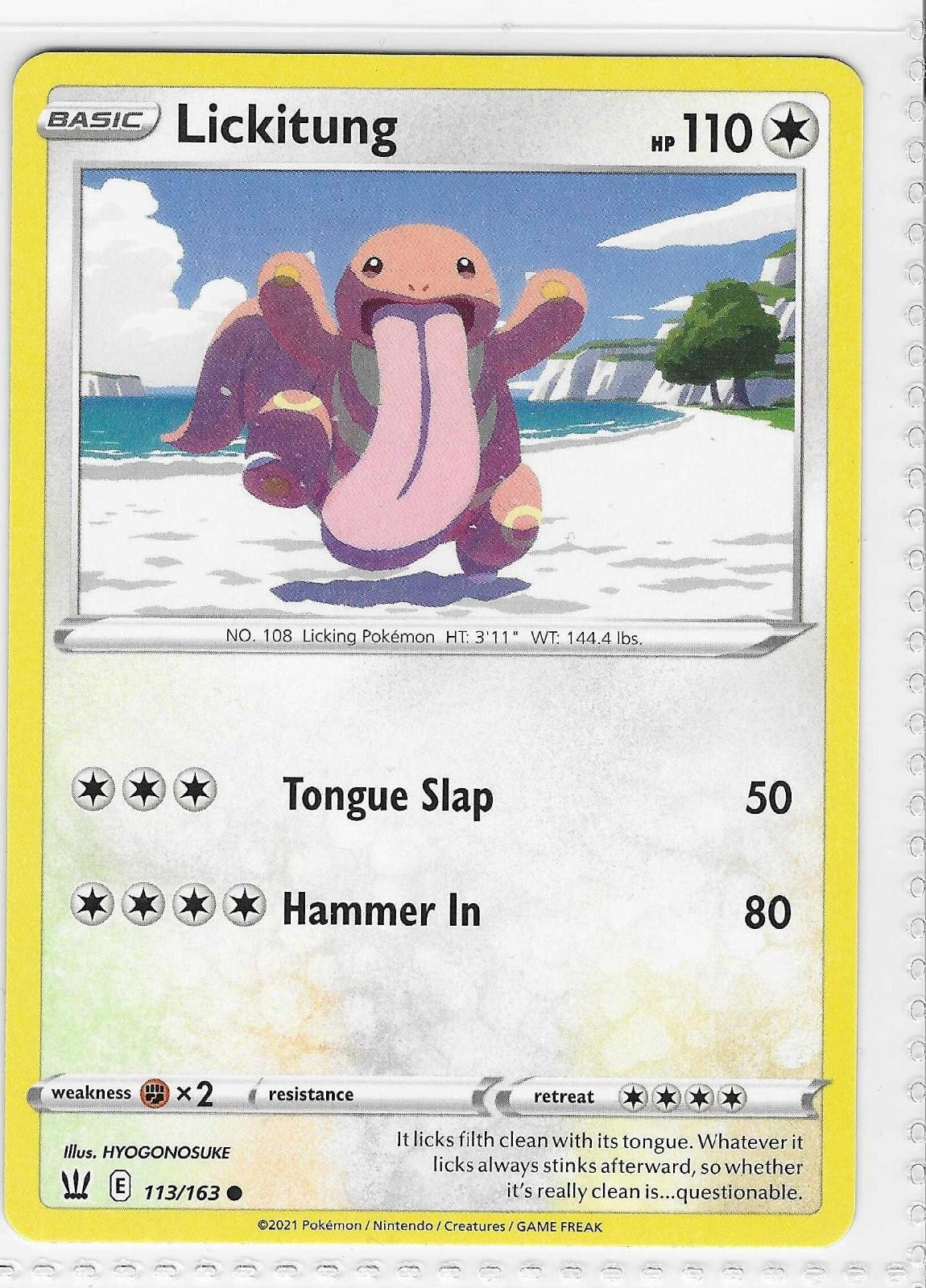 Lickitung 113/163 Common Battle Styles Pokemon Near Mint
