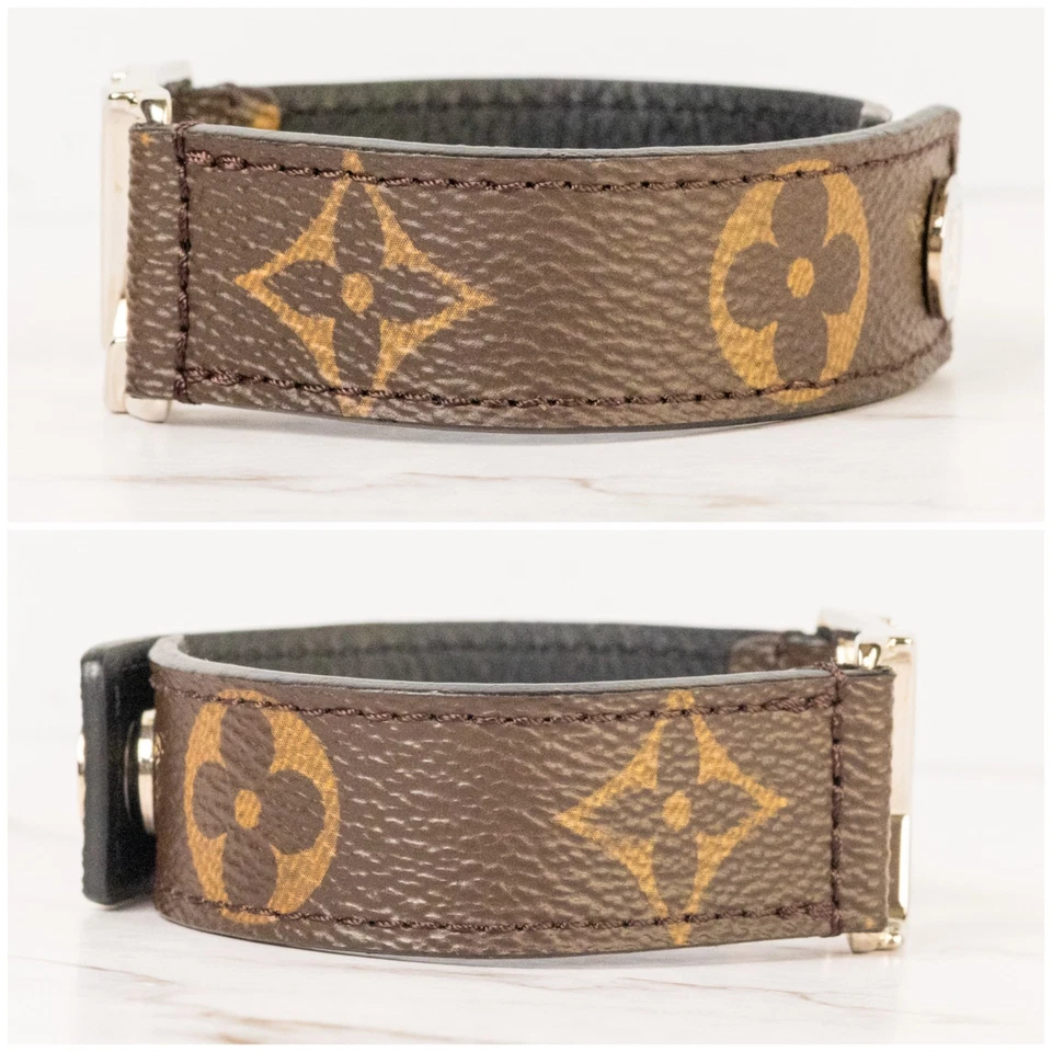 LOUIS VUITTON Bracelet Hockenheim Monogram M6141 Brown Size 21 Mens Auth W/Box S - Image 4 of 4