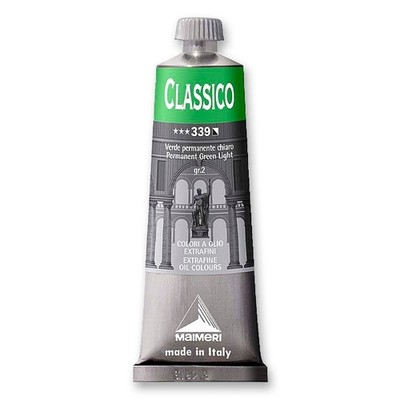 (99,20 /L) Maimeri Classico 339 permanentgrün hell Extrafeine Ölfarbe 60 ml