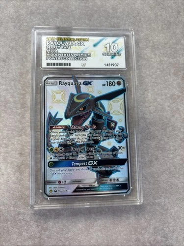 Rayquaza GC 177a/168 Ace 10 Gem Mint Pokemon Hidden Fates Collection Celestial