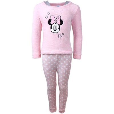 Schlafanzug Minnie Mouse Fleece - Disney Mädchen Pyjama Set lang Gr. 92 - 128 cm