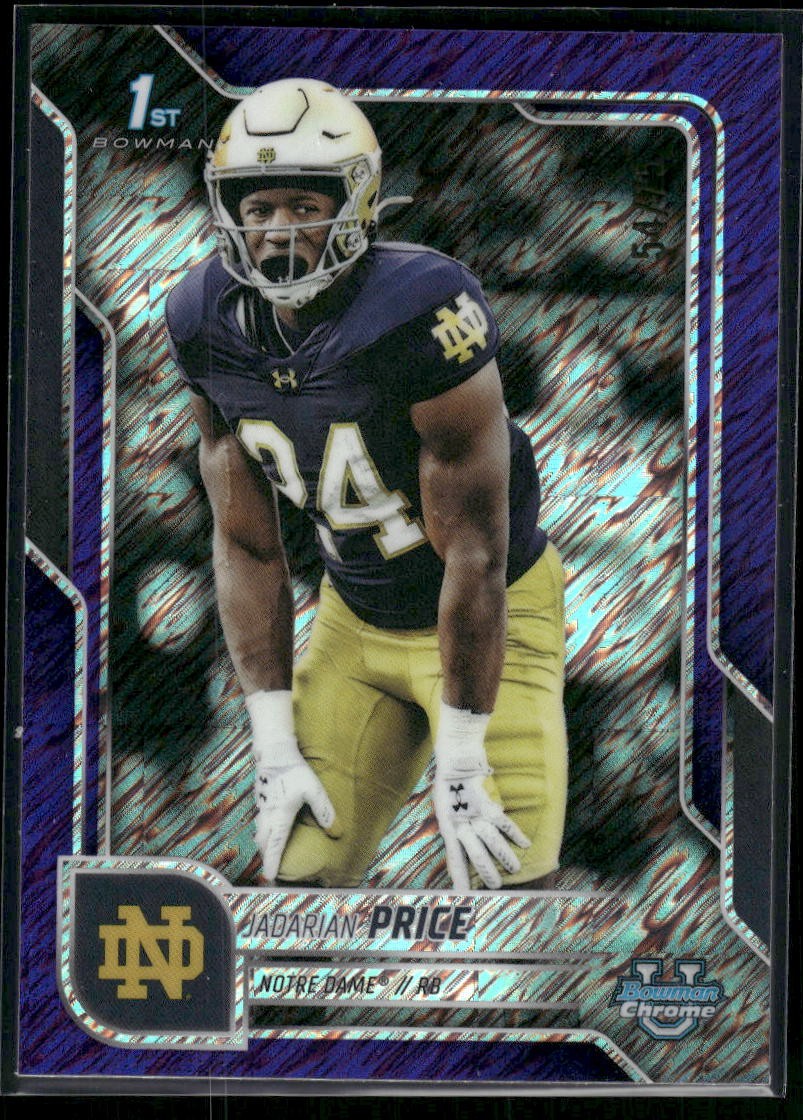 2025 Bowman Chrome U Football Jadarian Price 1st Bowman Purple Refractor /75