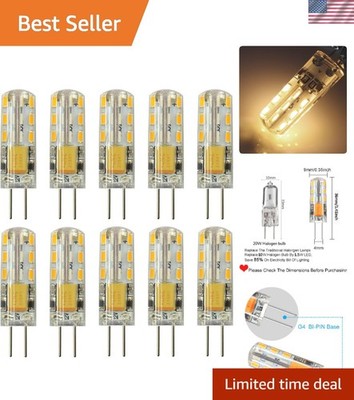 10pcs G4 LED Bulbs 1.5W Warm White 3000K Bi-Pin Base - Eco-Friendly Lighting