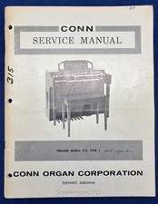 Original Conn Organ Service Manual / Prelude 315 Type 1