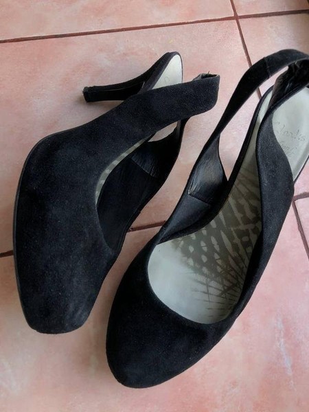Women Clarks Heels Black Suede 39.5 #7ALT