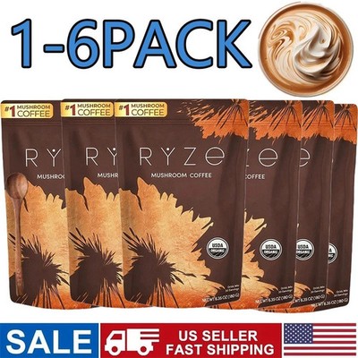 6/4/2PACK 2026 Ryze Mushroom Coffee 30 SERVINGS Instant Coffee FREE Shipping