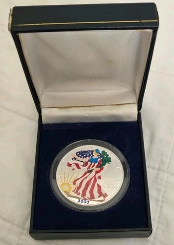 2000 HAND PAINTED -1 Ounce American Silver Eagle-Uncirculated in full Color