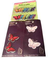 Wrights Patches Iron On Butterfly Appliqu s Sealed 3 Packs Multicolor New in Pkg