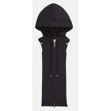 Veronica Beard Classic Hoodie Dickey Black French Terry Cotton Insert Layer NEW