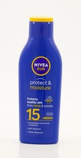 2x NIVEA Sun Protect & Moisture Sunscreen Lotion SPF 15 200ml UVA UVB Water Resi 32.25 per litre