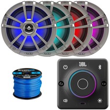 JBL High-Performance Receiver, 4x 6.5" 225W Waterproof RGB LED Speakers, Wire