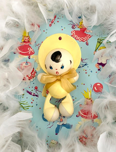 Vtg Plakie Baby Rattle.50's Plastic.Nostalgic Nursery.Collectible