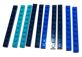 Lego Blue Plate 600pc Lot 2x16 2x14 2x8 2x6 2x4 2x3 2x2 1x12 1x10 1x8 1x6 1x4 +