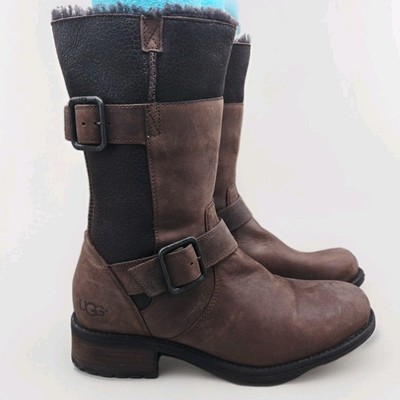 UGG Mid Shaft Boot - OREGON Stout Buckle/Zip - US Women's 8 Brown