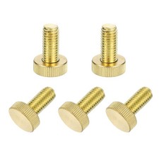 5Pcs Brass Knurled Thumb Screws, M10x20mm Flat Stripe Bolt Knob Fasteners