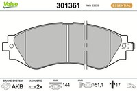 Valeo Bremsbelagsatz, Scheibenbremse 301361 FüR Chevrolet Daewoo