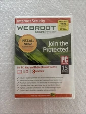 NEW Webroot Secure Anywhere Internet Security Install CD with license