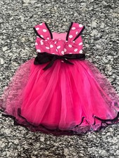 Toddler Girls Minnie Mouse Tutu Fancy Costume Dress 110 Pink Black Polka Dot