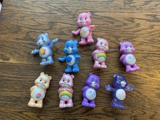 Lot of 8 Care Bears 3" PVC Figurines TCFC JP Just Play Poseable Movable Arms