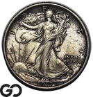 1917 Walking Liberty Half Dollar *Rare This Nice* Near Gem BU Album Toner