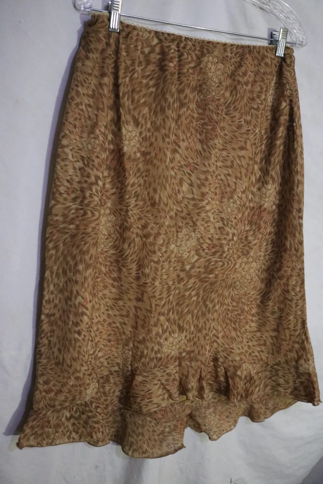 Maxi Falda Versalles Marrón Boho, Talla Grande Animal Print Foto 2 de 4