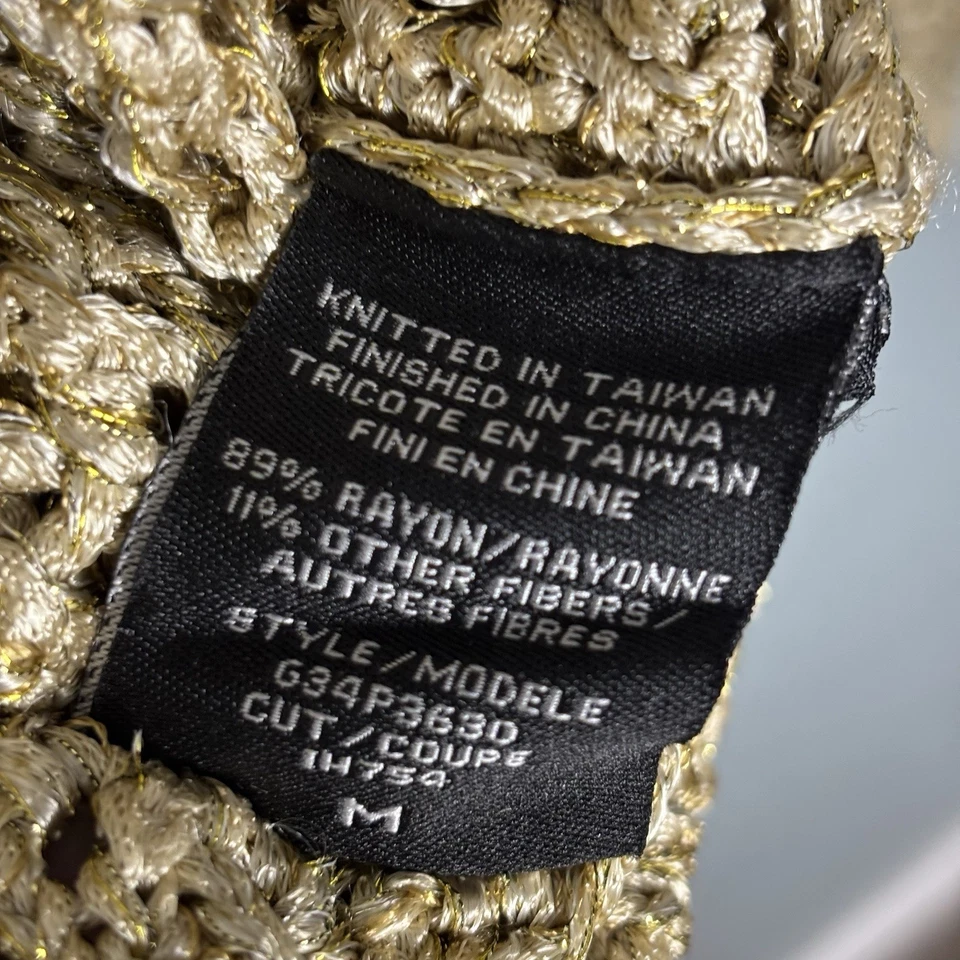 Suéter Vintage Guess Collection Mujer’s Ojales Dorado Cuello Alto Años 90’s Y2K Mediano Foto 4 de 4