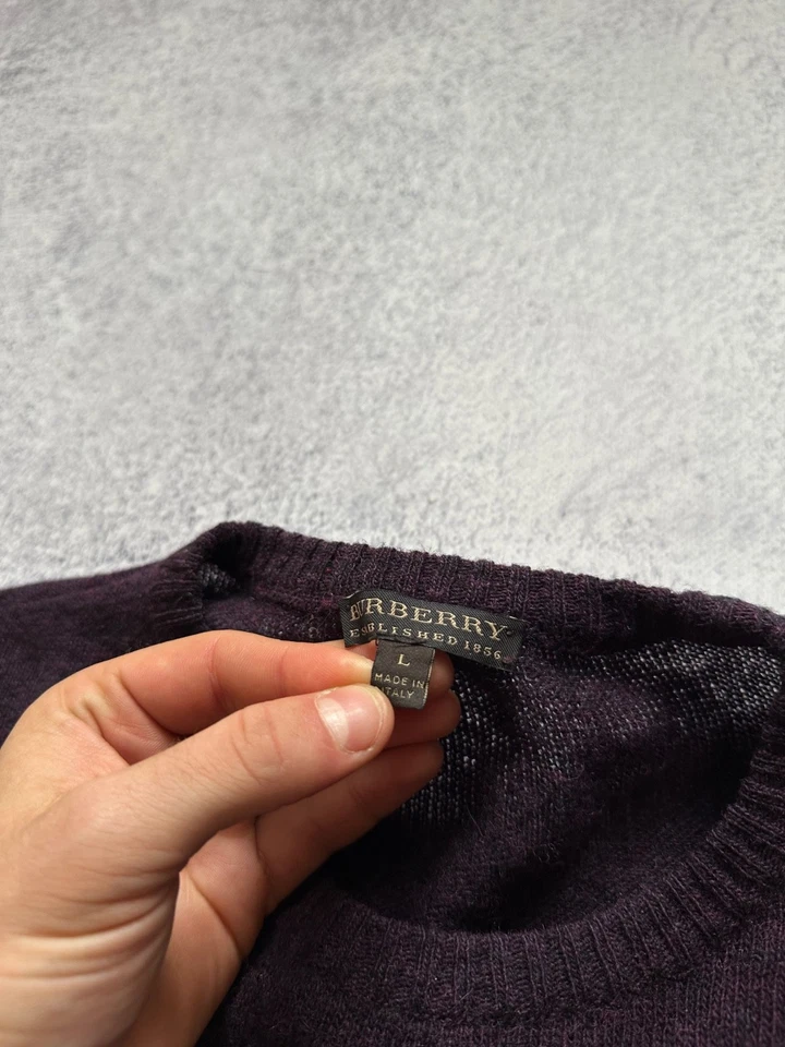 Suéter tejido de lana/cachemira Burberry Prorsum para hombre talla M/L púrpura Foto 4 de 4