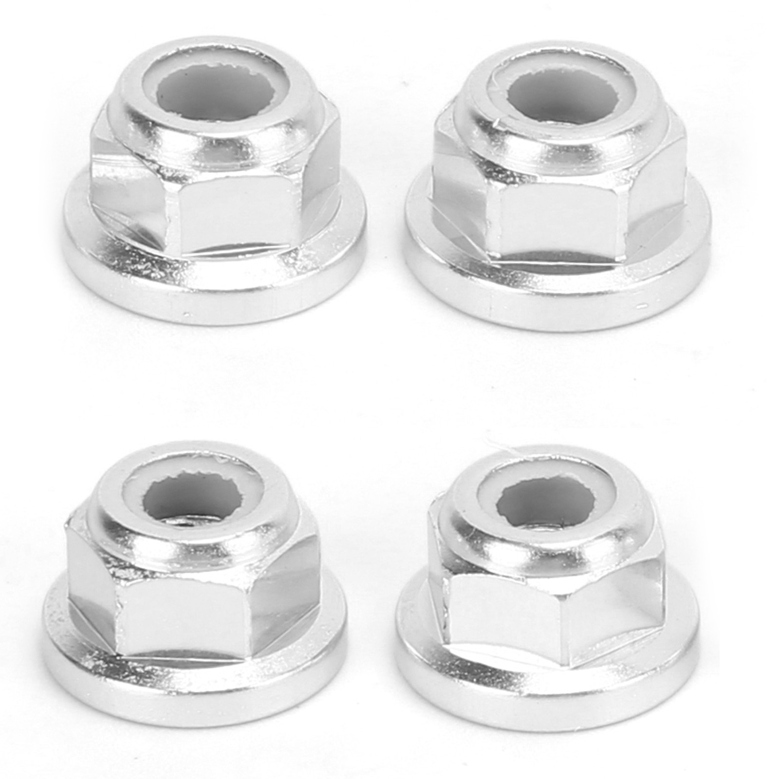 (Silver)4PCS RC Nuts Aluminum Alloy Locking Nuts Replacement Parts For TRAX.