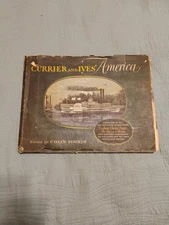 Vintage 1952 CURRIER and IVES AMERICA Book of 80 Large Color History Prints 