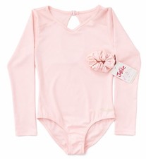 Justice Girls Pink Long Sleeve Leotard L 12/14 Dance Ballet Gymnastics NWT