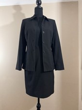 Vintage Authentic Thomas Burberry Black Skirt And Blazer Suit Size S