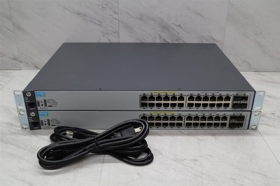 2 LOT - HP 2530-24G PoE+ J9773A 24-Port Gigabit Network Switch w/ Rack Ears