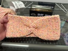 Crocheted ear warmer headband - Adult - Orange Fizz