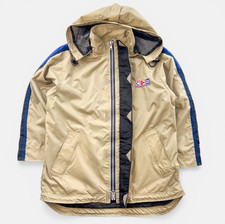 Women's Carrera Lightweight Jacket Beige Hooded Zip Windbreaker 10 Small Mesh VG