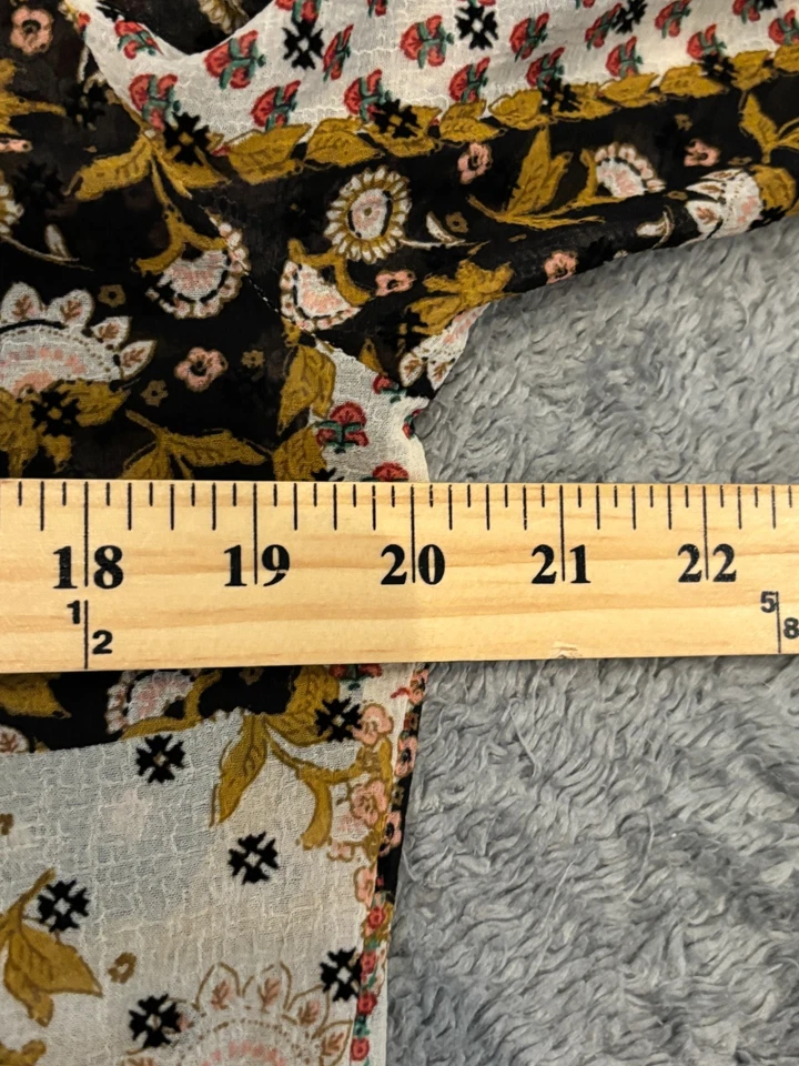 Blusa BB Dakota by Steve Madden Para Mujer Mediana Floral Transparente Top Boho Informal Foto 3 de 4